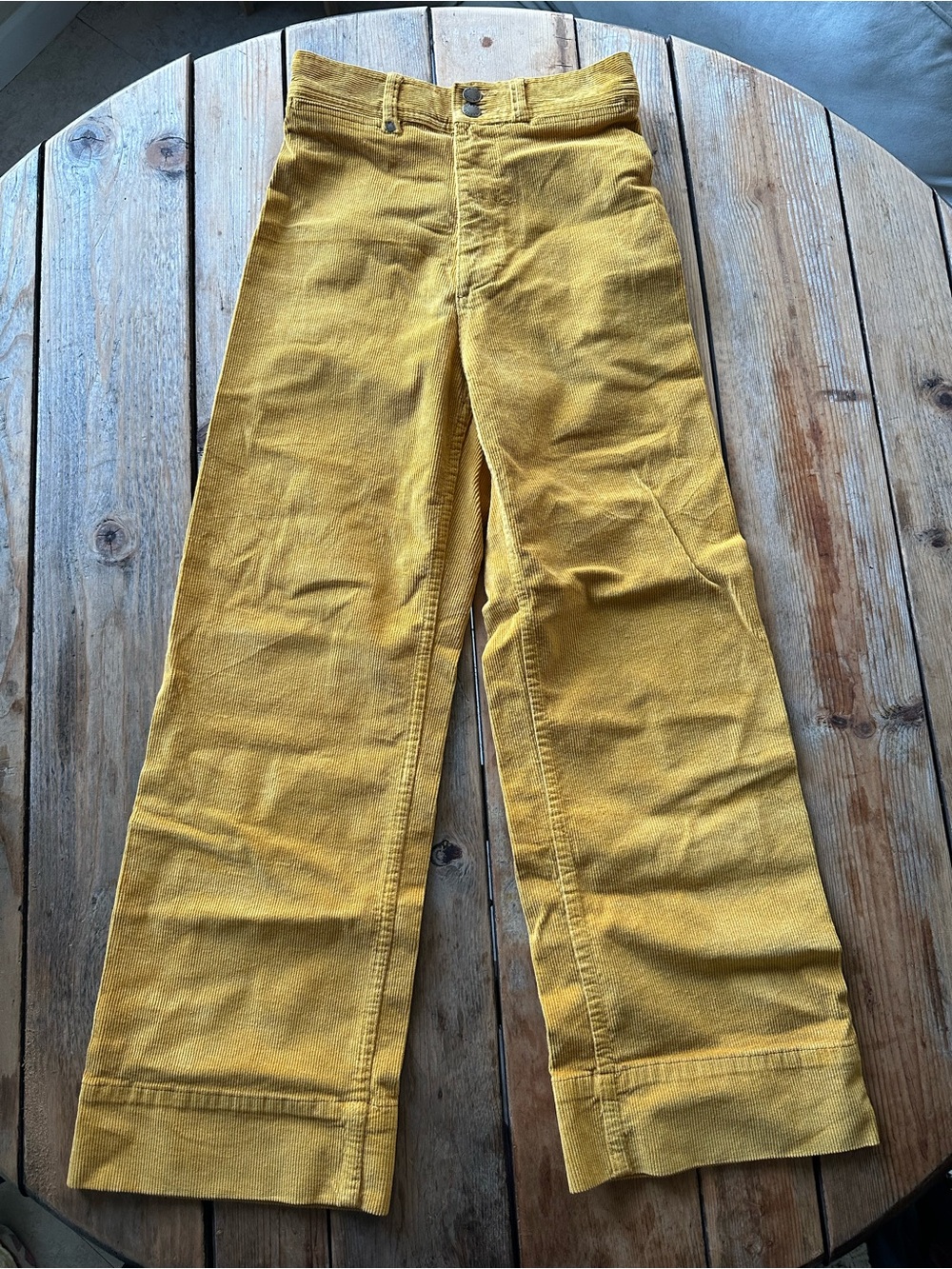 Thrills Women's Mustard Yellow Corduroy Wide-Leg Pants